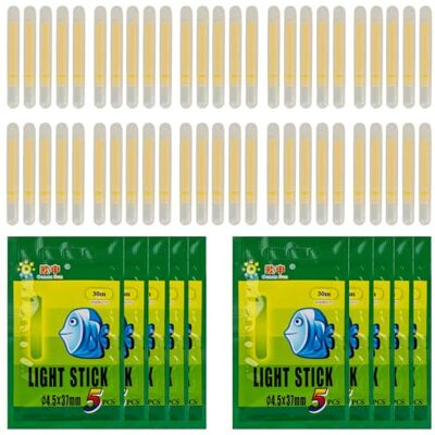 QualyQualy Lichtstokken voor vissen, drijvers en bobbers, visbobberlichten, nachtvislicht, fluorescerende stok Glow Sticks (4,5 mm x 37 mm, 50 stuks) QualyQualy Lichtstokken voor vissen, drijvers en bobbers, visbobberlichten, nachtvislicht, fluorescerende stok Glow Sticks (4,5 mm x 37 mm, 50 stuks)
