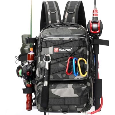 Luckits Visrugzak, waterdichte en ademende tas voor visuitrusting, wandelen, jagen, kamperen en sport Luckits Visrugzak, waterdichte en ademende tas voor visuitrusting, wandelen, jagen, kamperen en sport