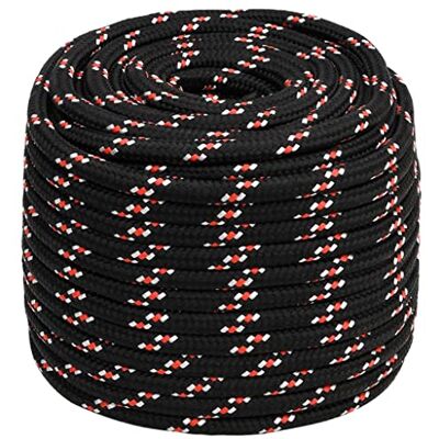 vidaXL Bootstouw, heftouw, aanmeringskabel, scheepstouw, scheerlijnen, waslijn, zwart, 16 mm, 25 m, polypropyleen vidaXL Bootstouw, heftouw, aanmeringskabel, scheepstouw, scheerlijnen, waslijn, zwart, 16 mm, 25 m, polypropyleen