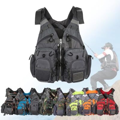 XNEOPP Float Jacket Adult Breathable Mesh Multi-Pockets Float Jacket for Outdoors Fishing Boating Kayaking Water Sports Canoeing Rafting Swimming Surfing Outdoor Safety Gear(Gray) XNEOPP Float Jacket Adult Breathable Mesh Multi-Pockets Float Jacket for Outdoors Fishing Boating Kayaking Water Sports Canoeing Rafting Swimming Surfing Outdoor Safety Gear(Gray)