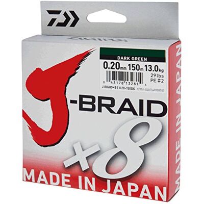 Daiwa J-Braid 8 Braid 300 m meerkleurig gevlochten vislijn Daiwa J-Braid 8 Braid 300 m meerkleurig gevlochten vislijn