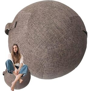 SWTKO Beschermhoes voor stoelen, oefenbal, stoelhoes voor zwangerschapsbal en evenwichtsbal voor kantoor en thuis, met handvat en pomp, bruin, 75 cm SWTKO Beschermhoes voor stoelen, oefenbal, stoelhoes voor zwangerschapsbal en evenwichtsbal voor kantoor en thuis, met handvat en pomp, bruin, 75 cm