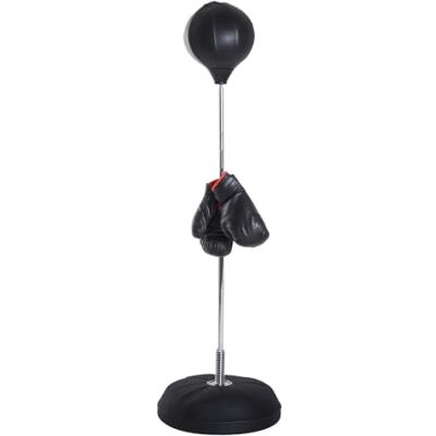 HOMCOM Bokszak op voet, punching bal, in hoogte verstelbaar, 126-144 cm, met handschoenen, pomp en verzwaringsbasis voor kinderen en beginners HOMCOM Bokszak op voet, punching bal, in hoogte verstelbaar, 126-144 cm, met handschoenen, pomp en verzwaringsbasis voor kinderen en beginners