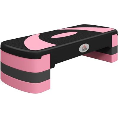 HOMCOM Stepper Fitness Aerobic in hoogte verstelbaar antislip oppervlak 80 x 31 x 20 cm HOMCOM Stepper Fitness Aerobic in hoogte verstelbaar antislip oppervlak 80 x 31 x 20 cm