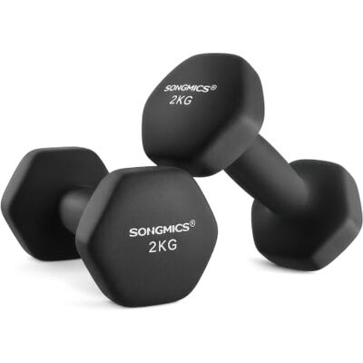 SONGMICS Zeshoekige halters van pvc, antislip, 2 stuks, 2 kg STEFAN SYL904B101 Bodybuilding gewichten van gietijzer, anti-rollen, 16 x 8 x 7,5 cm, voor fitness, zwart, collectie STEFAN SONGMICS Zeshoekige halters van pvc, antislip, 2 stuks, 2 kg STEFAN SYL904B101 Bodybuilding gewichten van gietijzer, anti-rollen, 16 x 8 x 7,5 cm, voor fitness, zwart, collectie STEFAN