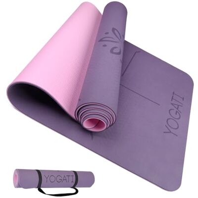 YOGATI Yogamat, dik, antislip. Yogamat met uitlijnmarkeringen. Sportmat voor volwassenen en kinderen. Ideaal voor Pilates en Fitness. Yogamat YOGATI Yogamat, dik, antislip. Yogamat met uitlijnmarkeringen. Sportmat voor volwassenen en kinderen. Ideaal voor Pilates en Fitness. Yogamat