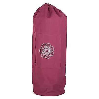 Bodhi Surya Bag Cotton Grote yogatas voor yoga en yogamat, XL, 100% katoen, mandala-patroon, aubergine Bodhi Surya Bag Cotton Grote yogatas voor yoga en yogamat, XL, 100% katoen, mandala-patroon, aubergine