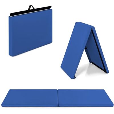 COSTWAY Dikke opvouwbare gymnastiekmat, trainingsmatras van schuim en PU Trainingsmatras, 4-laags, van schuim en PU, met handgrepen, voor gymnastiek, sport, yoga COSTWAY Dikke opvouwbare gymnastiekmat, trainingsmatras van schuim en PU Trainingsmatras, 4-laags, van schuim en PU, met handgrepen, voor gymnastiek, sport, yoga