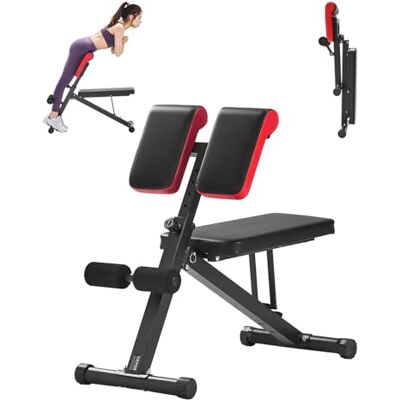 VEVOR Multifunctionele halterbank voor full-body training, Romeinse stoel, hyperextensie bank, verstelbare en opvouwbare uitrusting van 150 kg voor rug-, arm-, rug-, arm- en VEVOR Multifunctionele halterbank voor full-body training, Romeinse stoel, hyperextensie bank, verstelbare en opvouwbare uitrusting van 150 kg voor rug-, arm-, rug-, arm- en