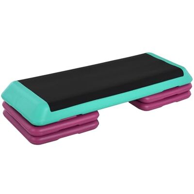 HOMCOM Stepper 3 niveaus 10/15/20 cm antislip Compact, training, thuiskantoor, binnen/buiten, fitnessapparatuur HOMCOM Stepper 3 niveaus 10/15/20 cm antislip Compact, training, thuiskantoor, binnen/buiten, fitnessapparatuur