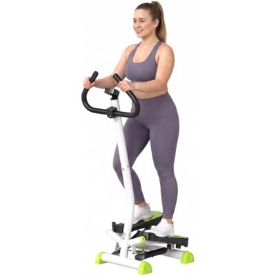 HOMCOM Stepper met Stuur Stepper Fitness Appartement LCD-scherm Verstelbare Weerstand Oefening Heupen Benen Lumb voor Thuis Staal HOMCOM Stepper met Stuur Stepper Fitness Appartement LCD-scherm Verstelbare Weerstand Oefening Heupen Benen Lumb voor Thuis Staal