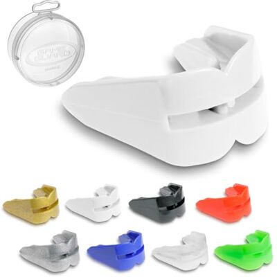 GAME GUARD Dubbele mondbeschermer: voor boven- en ondertanden en tandvlees, UKCA-goedgekeurd, perfect voor boksen, sparring, MMA en high-impact sporten, vanaf 13 jaar GAME GUARD Dubbele mondbeschermer: voor boven- en ondertanden en tandvlees, UKCA-goedgekeurd, perfect voor boksen, sparring, MMA en high-impact sporten, vanaf 13 jaar