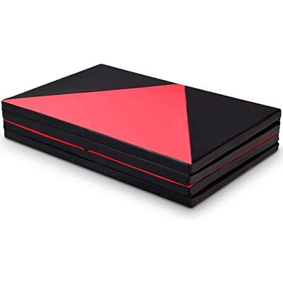 COSTWAY Dikke opvouwbare gymnastiekmat, trainingsmatras van schuim en PU Trainingsmatras, 4-laags, van schuim en PU, met handgrepen, voor gymnastiek, sport, yoga COSTWAY Dikke opvouwbare gymnastiekmat, trainingsmatras van schuim en PU Trainingsmatras, 4-laags, van schuim en PU, met handgrepen, voor gymnastiek, sport, yoga