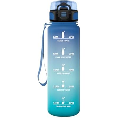 HoneyHolly Drinkfles, 1 liter, lekvrij, met tijdmarkering, sportfles, motiverend en met filter, koolzuurhoudende waterfles, geschikt voor fiets, outdoor, yoga, gym, fitness HoneyHolly Drinkfles, 1 liter, lekvrij, met tijdmarkering, sportfles, motiverend en met filter, koolzuurhoudende waterfles, geschikt voor fiets, outdoor, yoga, gym, fitness