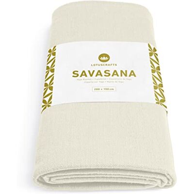 Lotuscrafts Savasana Yogamat van katoen, 200 x 150 cm, meditatiedeken, robuust en duurzaam, 100% katoen, yoga-deken voor eindspanning Lotuscrafts Savasana Yogamat van katoen, 200 x 150 cm, meditatiedeken, robuust en duurzaam, 100% katoen, yoga-deken voor eindspanning