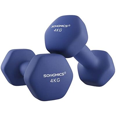 SONGMICS Set van 2 zeshoekige halters met neopreen coating voor krachttraining, training, fitness, thuis SONGMICS Set van 2 zeshoekige halters met neopreen coating voor krachttraining, training, fitness, thuis