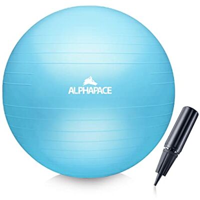 ALPHAPACE Dikke anti-burst gymnastiekbal met luchtpomp, bal voor fitness, yoga, gymnastiek, basistraining, voor sterke rug als bureaustoel ALPHAPACE Dikke anti-burst gymnastiekbal met luchtpomp, bal voor fitness, yoga, gymnastiek, basistraining, voor sterke rug als bureaustoel