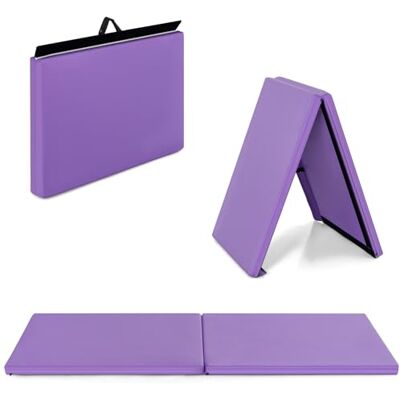 COSTWAY Dikke opvouwbare gymnastiekmat, trainingsmatras van schuim en PU Trainingsmatras, 4-laags, van schuim en PU, met handgrepen, voor gymnastiek, sport, yoga COSTWAY Dikke opvouwbare gymnastiekmat, trainingsmatras van schuim en PU Trainingsmatras, 4-laags, van schuim en PU, met handgrepen, voor gymnastiek, sport, yoga