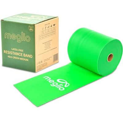 Meglio Weerstandsbandrol: latexvrije oefenbanden voor krachttraining, pilatesband voor fitness, flexibiliteit, fysiotherapie, stretching en yoga, 46 m Meglio Weerstandsbandrol: latexvrije oefenbanden voor krachttraining, pilatesband voor fitness, flexibiliteit, fysiotherapie, stretching en yoga, 46 m