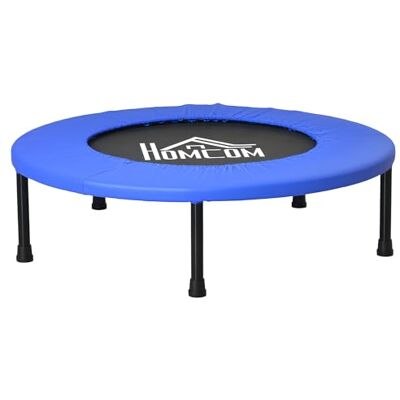 HOMCOM Mini-fitnesstrampoline, antislip, Ø 81 cm, blauw en zwart Oefeningstrampoline, capaciteit 100 kg, voor binnen en buiten, voor gymnastiek, training HOMCOM Mini-fitnesstrampoline, antislip, Ø 81 cm, blauw en zwart Oefeningstrampoline, capaciteit 100 kg, voor binnen en buiten, voor gymnastiek, training