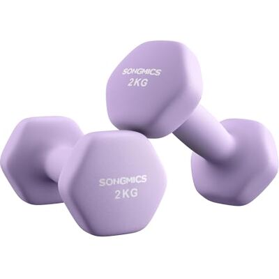 SONGMICS Set van 2 zeshoekige halters met neopreen coating voor krachttraining, training, fitness, thuis SONGMICS Set van 2 zeshoekige halters met neopreen coating voor krachttraining, training, fitness, thuis