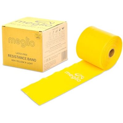 Meglio Weerstandsbandrol: latexvrije oefenbanden voor krachttraining, pilatesband voor fitness, flexibiliteit, fysiotherapie, stretching en yoga, 46 m Meglio Weerstandsbandrol: latexvrije oefenbanden voor krachttraining, pilatesband voor fitness, flexibiliteit, fysiotherapie, stretching en yoga, 46 m
