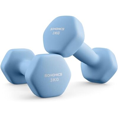 SONGMICS Set van 2 zeshoekige halters met neopreen coating voor krachttraining, training, fitness, thuis SONGMICS Set van 2 zeshoekige halters met neopreen coating voor krachttraining, training, fitness, thuis