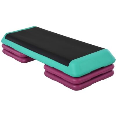 HOMCOM Stepper 3 niveaus 10/15/20 cm antislip Compact, training, thuiskantoor, binnen/buiten, fitnessapparatuur HOMCOM Stepper 3 niveaus 10/15/20 cm antislip Compact, training, thuiskantoor, binnen/buiten, fitnessapparatuur
