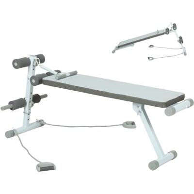 SPORTNOW Halterbank, verstelbare platte bank met 3-traps zitting, ideaal voor bankdrukken, biceps-curl, rug- en buikspiertraining, blauw en wit Charge 150 kg, Idéal pour le Développé Couché, Curl Biceps, Musculation du Dos, Abdominaux SPORTNOW Halterbank, verstelbare platte bank met 3-traps zitting, ideaal voor bankdrukken, biceps-curl, rug- en buikspiertraining, blauw en wit Charge 150 kg, Idéal pour le Développé Couché, Curl Biceps, Musculation du Dos, Abdominaux