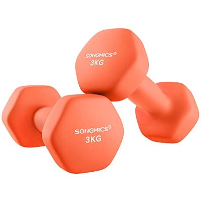 SONGMICS Set van 2 zeshoekige halters met neopreen coating voor krachttraining, training, fitness, thuis SONGMICS Set van 2 zeshoekige halters met neopreen coating voor krachttraining, training, fitness, thuis