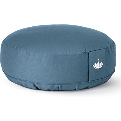 Lotuscrafts Meditatiekussen, Zithoogte 10 cm, model Lotus Rond, Yogakussen, Yoga Bolster, wasbare katoenen hoes, speltvulling, GOTS-gecertificeerd Lotuscrafts Meditatiekussen, Zithoogte 10 cm, model Lotus Rond, Yogakussen, Yoga Bolster, wasbare katoenen hoes, speltvulling, GOTS-gecertificeerd