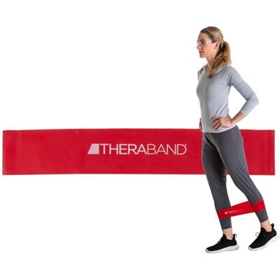 Theraband Weerstandsband, mini-latexband, professioneel, voor onderste pilates, crossfit, yoga, rekbaarheid, fysiotherapie, krachttraining zonder gewicht, 45,7 cm, rood, middelgroot, niveau 2 voor beginners Theraband Weerstandsband, mini-latexband, professioneel, voor onderste pilates, crossfit, yoga, rekbaarheid, fysiotherapie, krachttraining zonder gewicht, 45,7 cm, rood, middelgroot, niveau 2 voor beginners