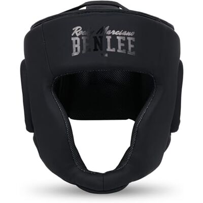 BENLEE Rocky Marciano Black Label Caesar Leather Head Guard, uniseks, zwart, groot BENLEE Rocky Marciano Black Label Caesar Leather Head Guard, uniseks, zwart, groot