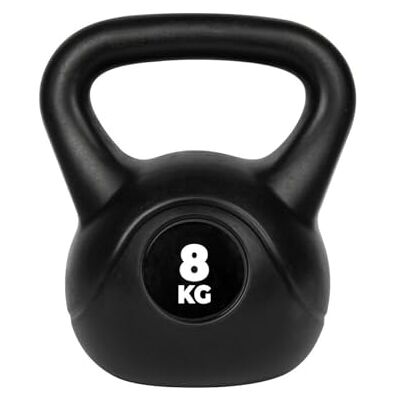 VirtuFit PVC kettlebell, 8 kg, zwart VirtuFit PVC kettlebell, 8 kg, zwart