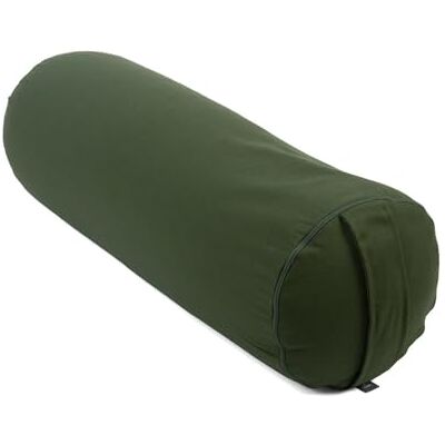 Bodhi Milieuvriendelijk yogakussen 100% biologisch katoen rol met biologische speltvulling wasbaar rond voor restauratieve oefeningen groot formaat 65 x 20 cm Bodhi Milieuvriendelijk yogakussen 100% biologisch katoen rol met biologische speltvulling wasbaar rond voor restauratieve oefeningen groot formaat 65 x 20 cm