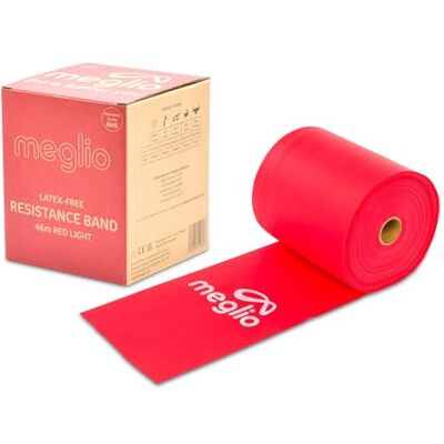 Meglio Weerstandsbandrol: latexvrije oefenbanden voor krachttraining, pilatesband voor fitness, flexibiliteit, fysiotherapie, stretching en yoga, 46 m Meglio Weerstandsbandrol: latexvrije oefenbanden voor krachttraining, pilatesband voor fitness, flexibiliteit, fysiotherapie, stretching en yoga, 46 m