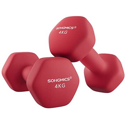 SONGMICS Set van 2 zeshoekige halters met neopreen coating voor krachttraining, training, fitness, thuis SONGMICS Set van 2 zeshoekige halters met neopreen coating voor krachttraining, training, fitness, thuis