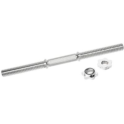 Bad Company Korte verchroomde halterstang met schroefdraadsteunen met 30/31 mm stersluitingen, korte halters 35/40/45 en 51 cm afzonderlijk of in een set van 2 Bad Company Korte verchroomde halterstang met schroefdraadsteunen met 30/31 mm stersluitingen, korte halters 35/40/45 en 51 cm afzonderlijk of in een set van 2