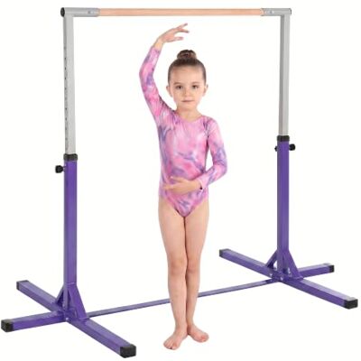 HOMCOM Vaste gymnastiekstang voor kinderen, gymnastiekstang, in hoogte verstelbaar, 13 niveaus, 92 tot 150 cm, staal, massief beukenhout HOMCOM Vaste gymnastiekstang voor kinderen, gymnastiekstang, in hoogte verstelbaar, 13 niveaus, 92 tot 150 cm, staal, massief beukenhout