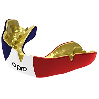 Opro Instant Custom-Fit mondbescherming, revolutionaire montagetechnologie voor ultiem comfort en bescherming, gomschild voor rugby, boksen, hockey (Frankrijk, volwassenen) Opro Instant Custom-Fit mondbescherming, revolutionaire montagetechnologie voor ultiem comfort en bescherming, gomschild voor rugby, boksen, hockey (Frankrijk, volwassenen)