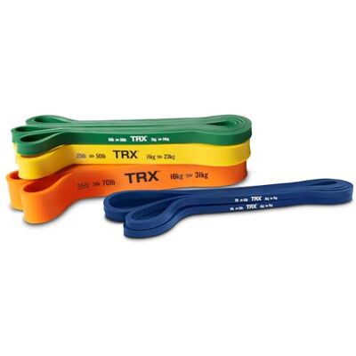 TRX Set van 4 weerstandsbanden voor training, weerstandsbanden voor thuis en sportschool, omtrek 200 cm, 2,3-31,8 kg TRX Set van 4 weerstandsbanden voor training, weerstandsbanden voor thuis en sportschool, omtrek 200 cm, 2,3-31,8 kg