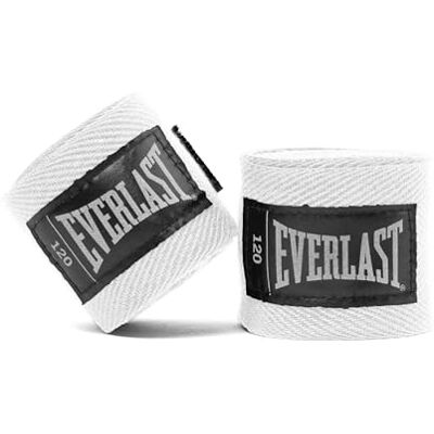 Everlast 304,8 cm bandages ademend polyester katoen, klittenbandsluiting, bescherming van polsen en knokkels, om te dragen onder boks- of trainingshandschoenen ideaal voor sport Everlast 304,8 cm bandages ademend polyester katoen, klittenbandsluiting, bescherming van polsen en knokkels, om te dragen onder boks- of trainingshandschoenen ideaal voor sport