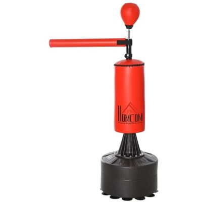 HOMCOM Sac de Frappe sur Pieds 3 en 1 Rotatif 88x48x155-205cm Noir Punching Ball Brunier, Ballon de Vitesse, Bras Flexible, Hauteur Réglable, Revêtement Synthétique, Base HDPE HOMCOM Sac de Frappe sur Pieds 3 en 1 Rotatif 88x48x155-205cm Noir Punching Ball Brunier, Ballon de Vitesse, Bras Flexible, Hauteur Réglable, Revêtement Synthétique, Base HDPE