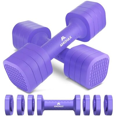 Amonax Verstelbare halterset, 0,9 kg/1,4 kg/1,8 kg/2,3 kg, 4-in-1 halterset voor dames en heren, vrije gewichten voor thuissportschool, gewichten voor krachttraining Amonax Verstelbare halterset, 0,9 kg/1,4 kg/1,8 kg/2,3 kg, 4-in-1 halterset voor dames en heren, vrije gewichten voor thuissportschool, gewichten voor krachttraining