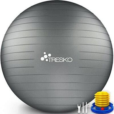 TRESKO ® Gymnastiekbal, BPA-vrij, met luchtpomp, bal voor fitness, yoga, gymnastiek, zwangerschap, basistraining, rug, yogabal, pezzibal, pilates, anti-burst zitting, 300 kg TRESKO ® Gymnastiekbal, BPA-vrij, met luchtpomp, bal voor fitness, yoga, gymnastiek, zwangerschap, basistraining, rug, yogabal, pezzibal, pilates, anti-burst zitting, 300 kg