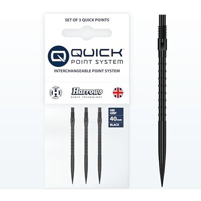 Harrows HM Grip Heavy Metal Quick Points Ryan Searle geïnspireerde dartpunten met vierkante grijpringen anti-breuk snelpuntsysteem voor snelle puntwisseling Harrows HM Grip Heavy Metal Quick Points Ryan Searle geïnspireerde dartpunten met vierkante grijpringen anti-breuk snelpuntsysteem voor snelle puntwisseling