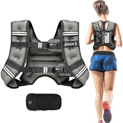 BAGAIL Gewichtsvest voor krachttraining, verstelbare borstgrootte, praktische zak, verzwaarde vesten van zandijzer, ideaal voor fitnesstraining, yoga en aerobicsoefeningen BAGAIL Gewichtsvest voor krachttraining, verstelbare borstgrootte, praktische zak, verzwaarde vesten van zandijzer, ideaal voor fitnesstraining, yoga en aerobicsoefeningen
