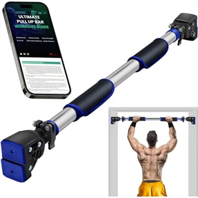 ROMIX Optrekstang voor deur, zonder boren, verstelbaar 72-97 cm, huis Framevergrendeling, antislip handgreep, belasting 200 kg, bovenlichaam, training thuis, heren en dames, e-book ROMIX Optrekstang voor deur, zonder boren, verstelbaar 72-97 cm, huis Framevergrendeling, antislip handgreep, belasting 200 kg, bovenlichaam, training thuis, heren en dames, e-book