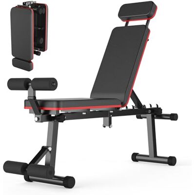 EASY BIG Banc de musculation réglable, pliable, incliné/baissé/plat, entraînement complet du corps, conception de la tête allongée, capacité de 660 lb/300 kg EASY BIG Banc de musculation réglable, pliable, incliné/baissé/plat, entraînement complet du corps, conception de la tête allongée, capacité de 660 lb/300 kg