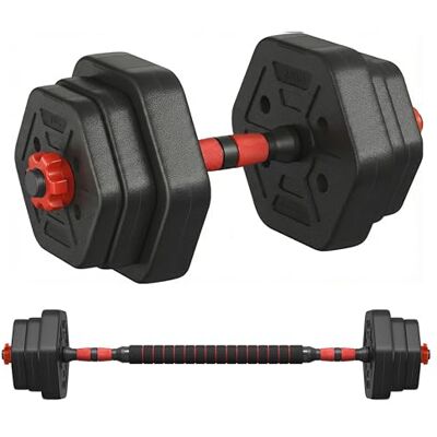 SONGMICS Halterset met verbindingsstang, korte halters, zeshoekige gewichten voor training, fitness, gewichtheffen thuis, sportschool SONGMICS Halterset met verbindingsstang, korte halters, zeshoekige gewichten voor training, fitness, gewichtheffen thuis, sportschool